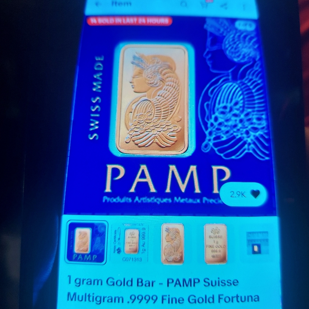 1 gram gold bar pamp suisse multi grammar. 9999 fine gold Fortuna bar